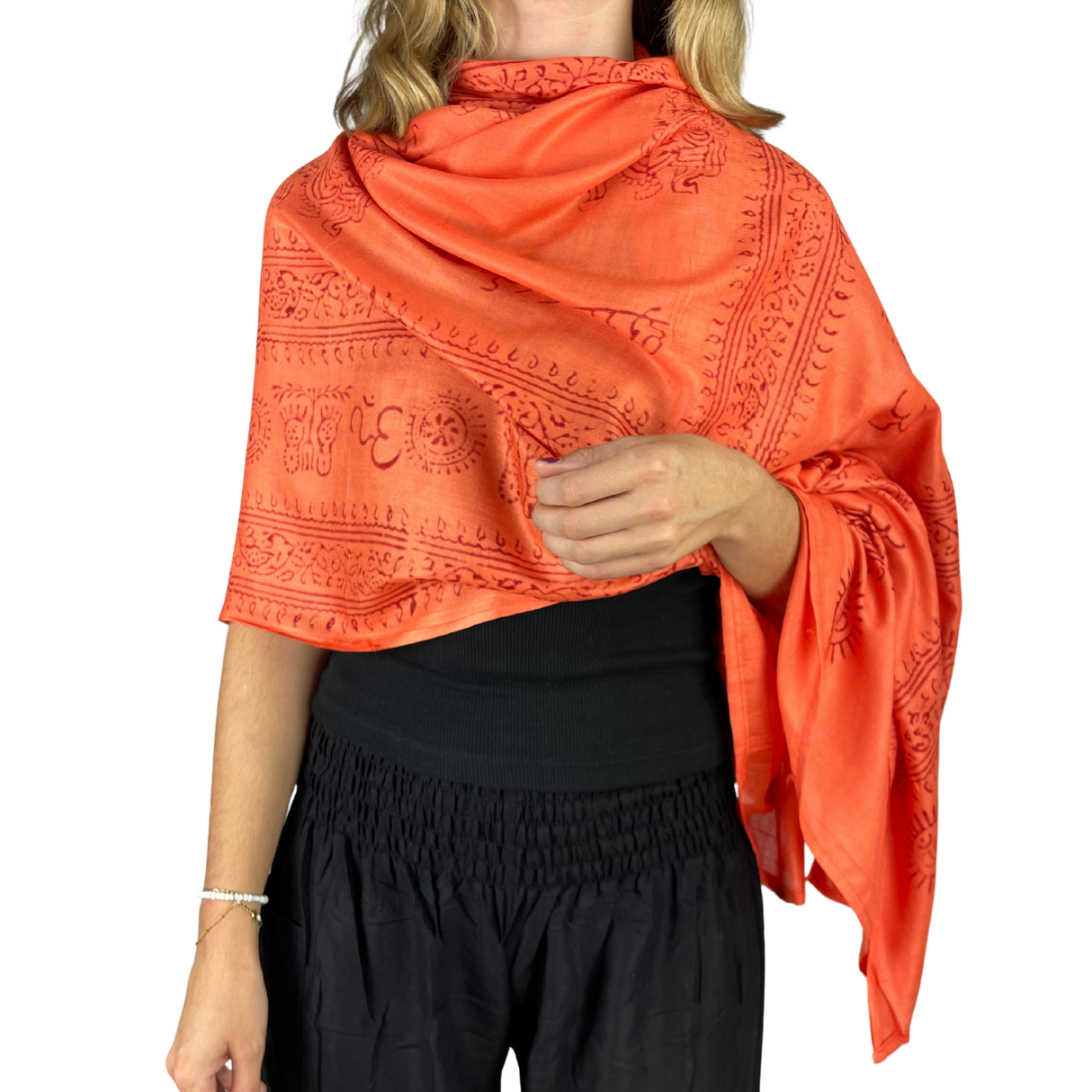 Ram Nami Tibetischer Glücksschal Orange