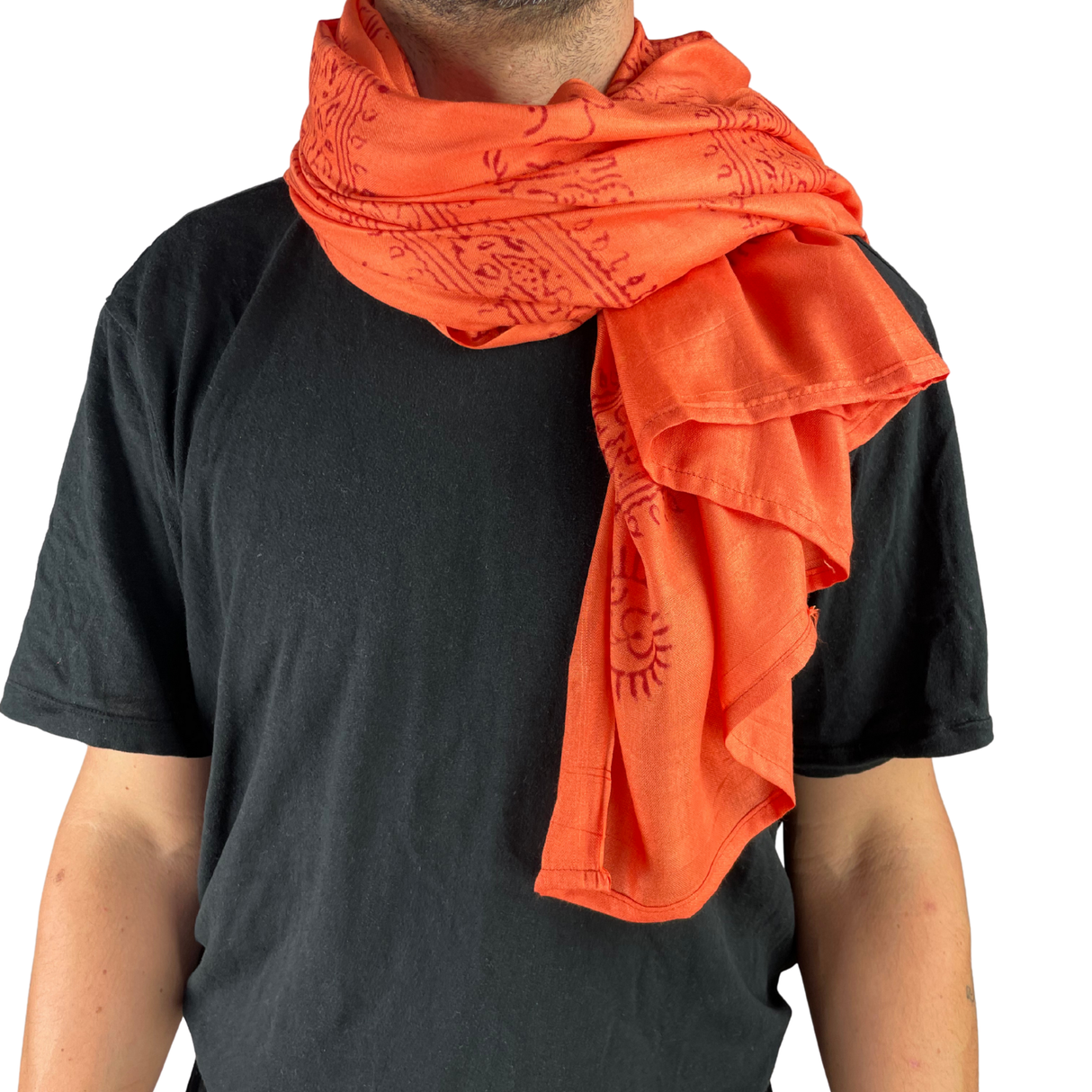 Ram Nami Tibetischer Glücksschal Orange