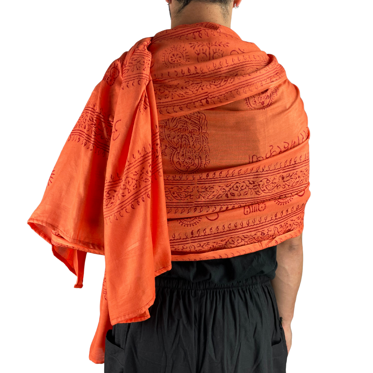 Ram Nami Tibetischer Glücksschal Orange