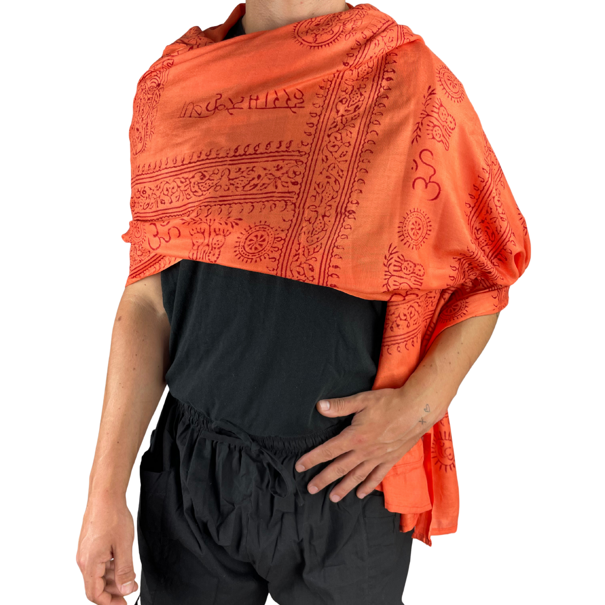 Ram Nami Tibetischer Glücksschal Orange