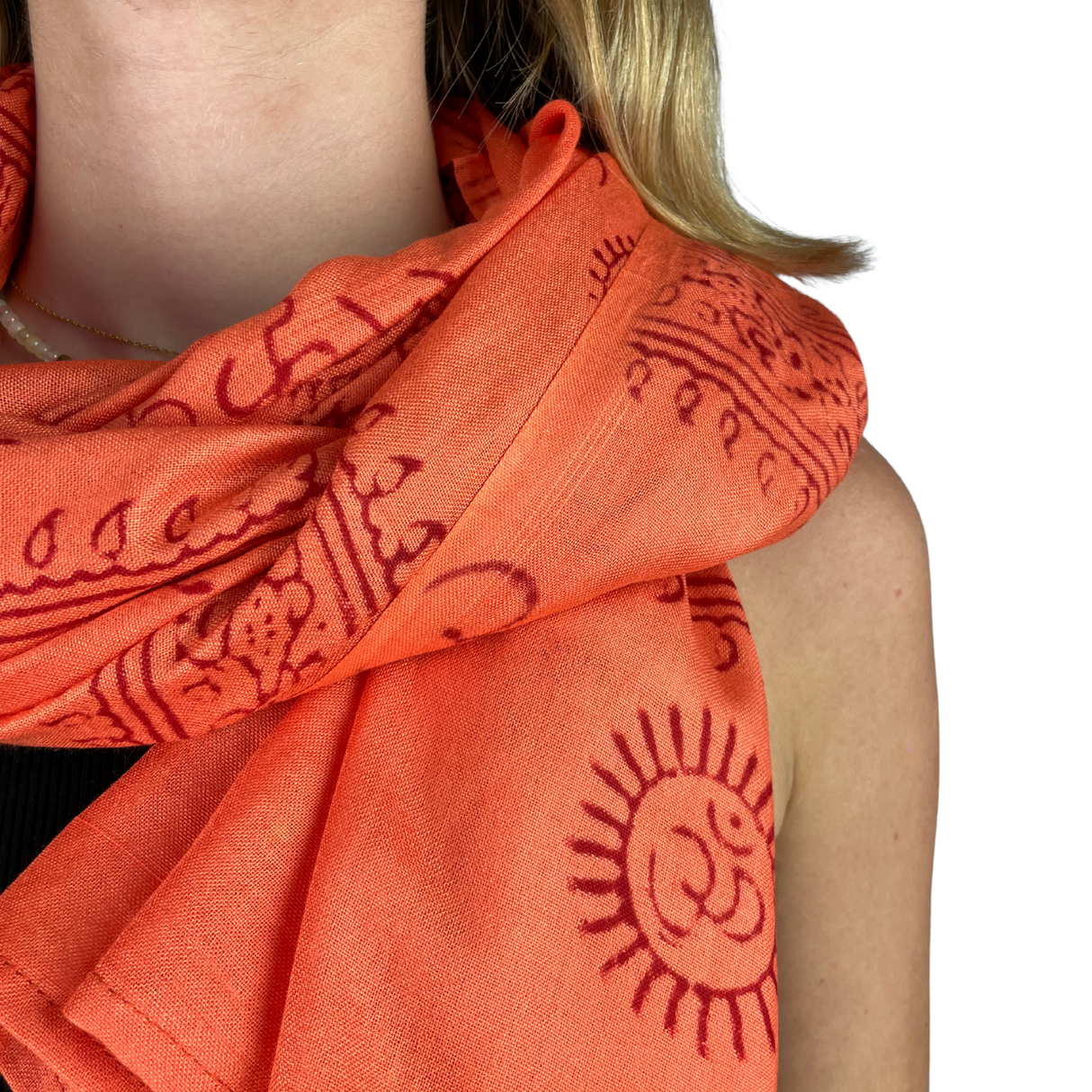 Ram Nami Tibetischer Glücksschal Orange