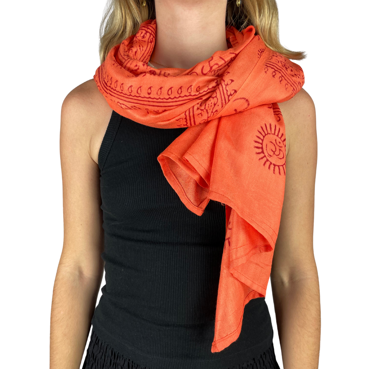 Ram Nami Tibetischer Glücksschal Orange