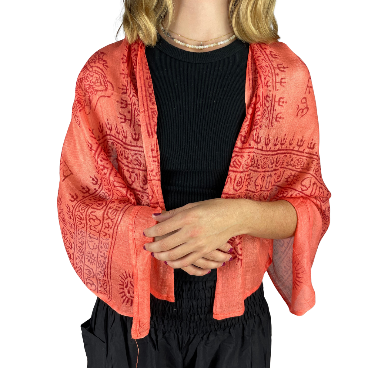 Ram Nami Tibetischer Glücksschal Orange