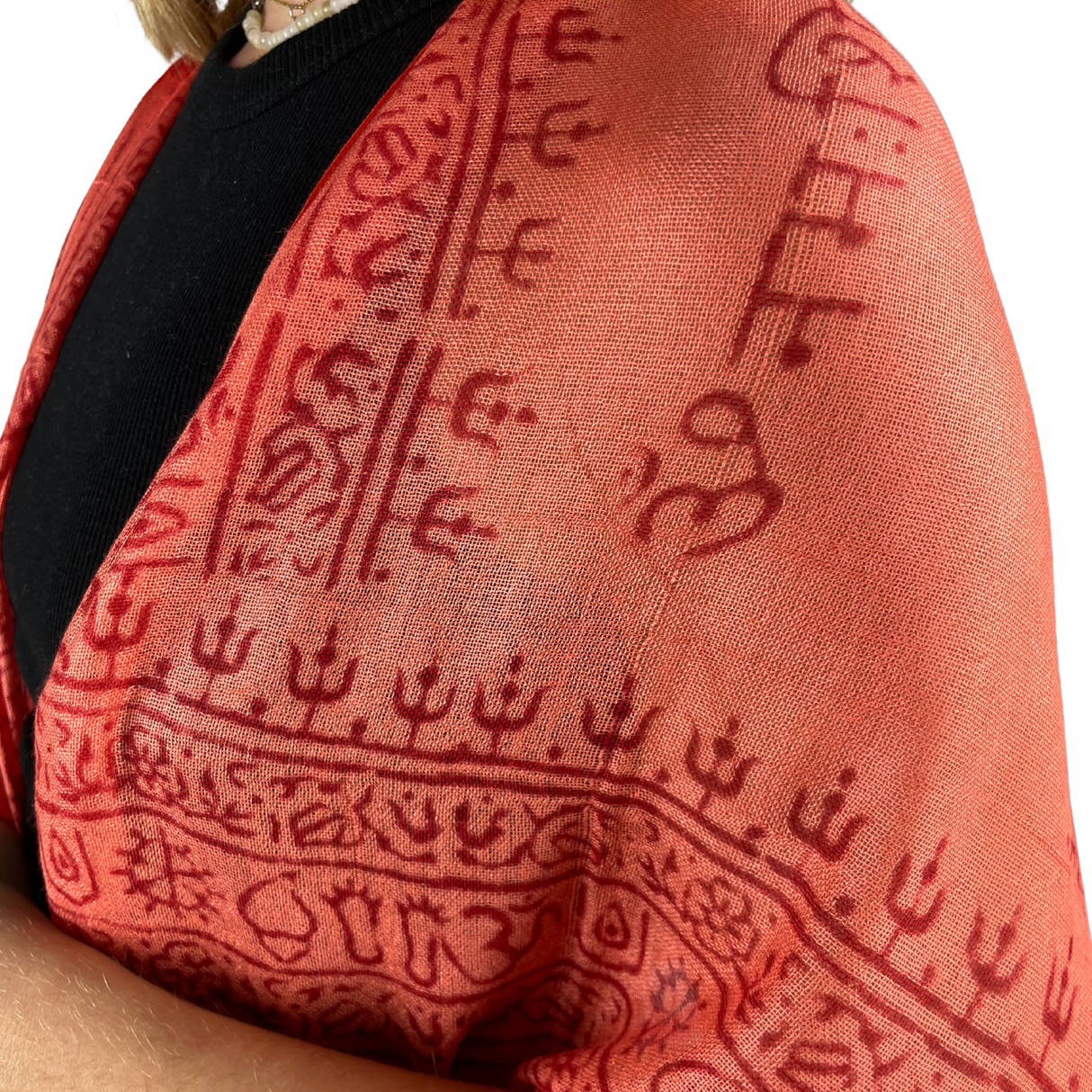 Ram Nami Tibetischer Glücksschal Orange