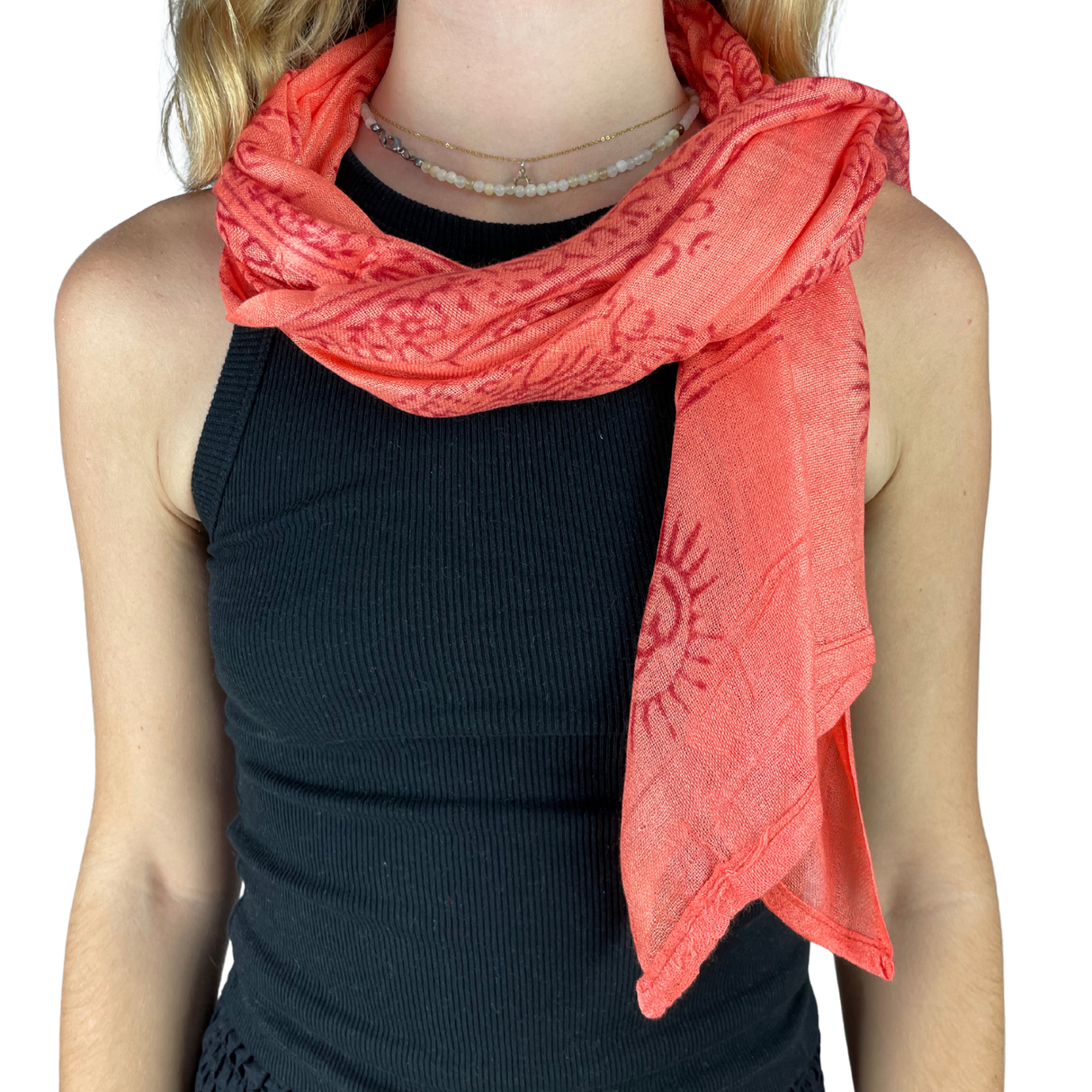 Ram Nami Tibetischer Glücksschal Orange