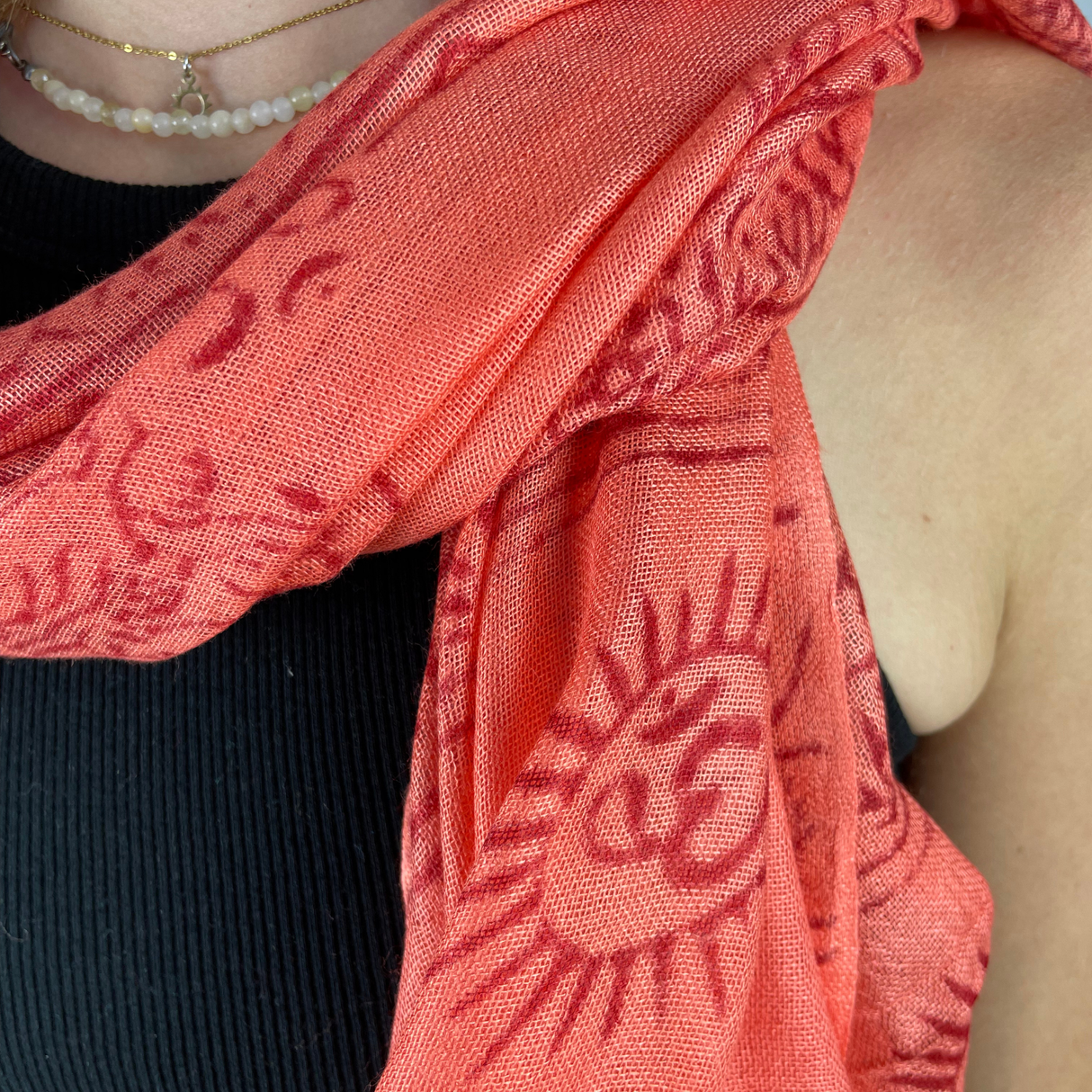 Ram Nami Tibetischer Glücksschal Orange