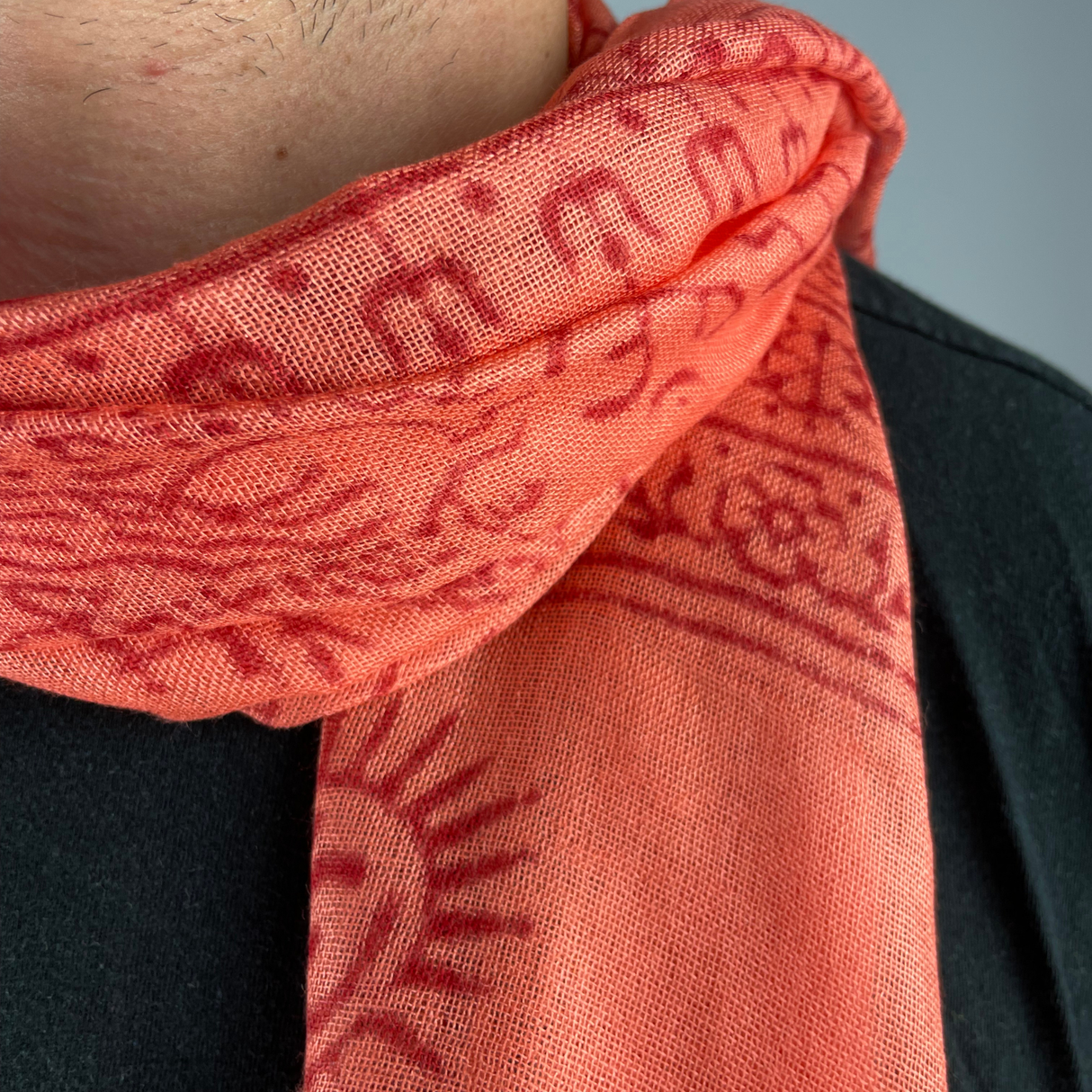 Ram Nami Tibetischer Glücksschal Orange