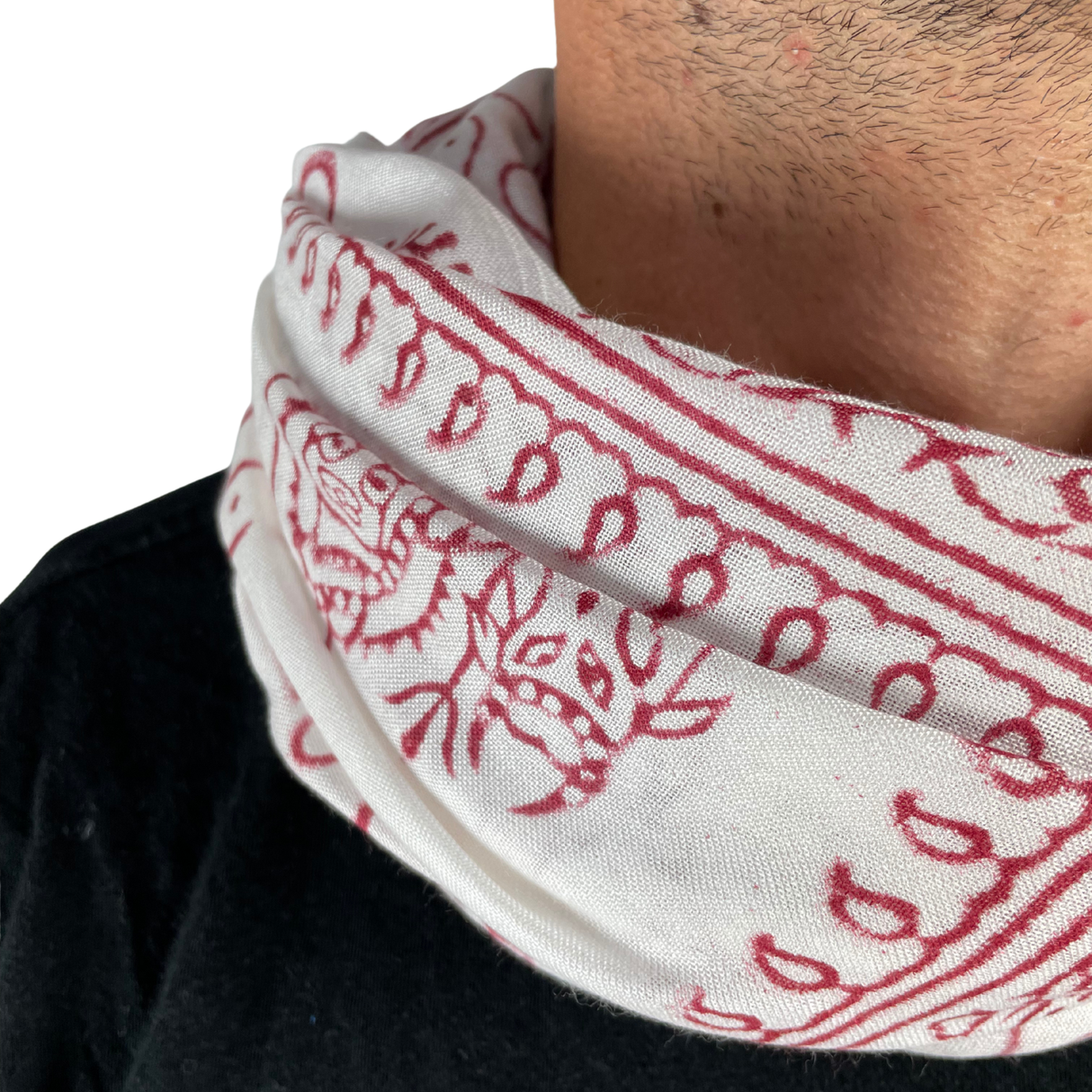 Ram Nami Tibetischer Glücksschal Weiß Rot