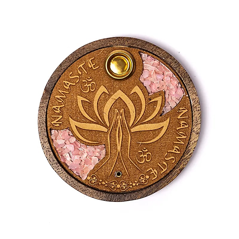 Räucherstäbchen- & Kegelhalter Namaste Rosenquarz