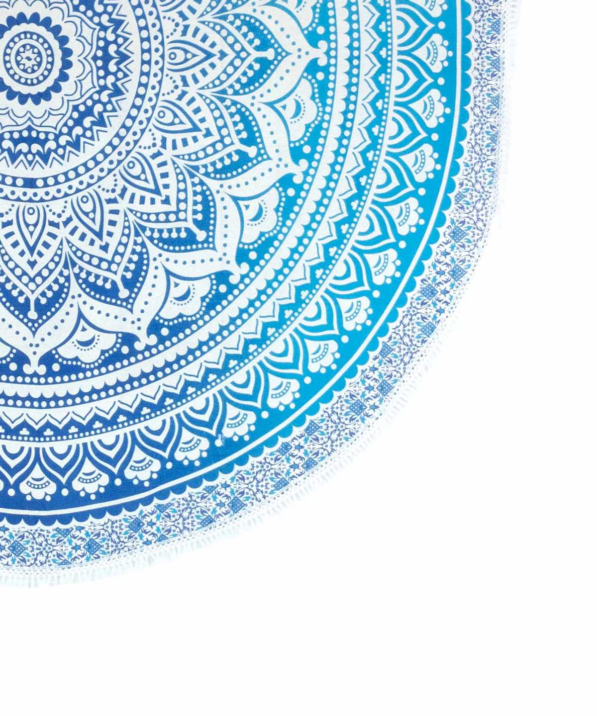 Rundes Mandala Tuch Ombre blau - ca. 185 cm