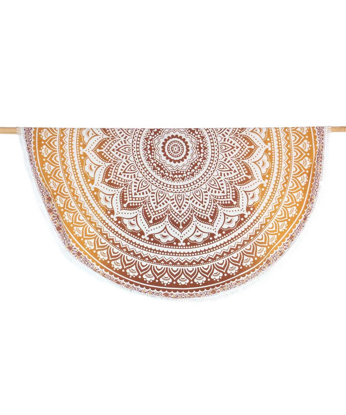 Rundes Mandala Tuch Ombre ocker braun - ca. 185 cm