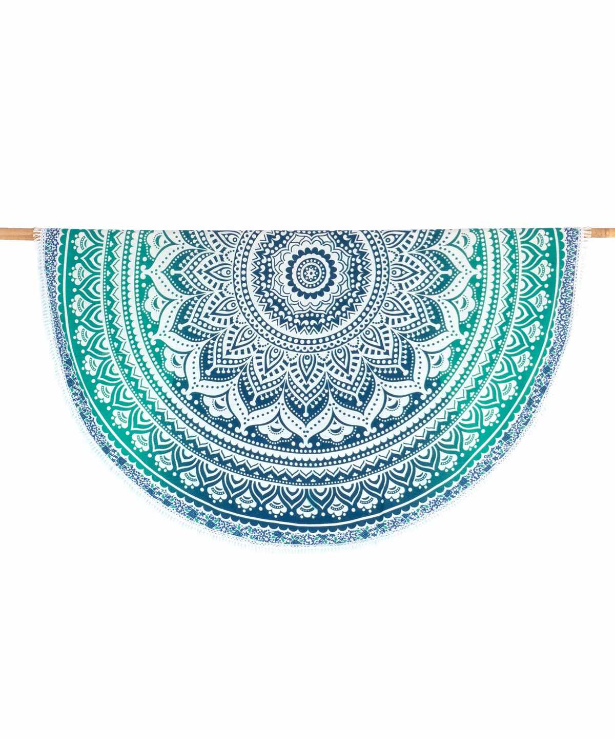 Rundes Mandala Tuch Ombre türkis - ca. 185 cm