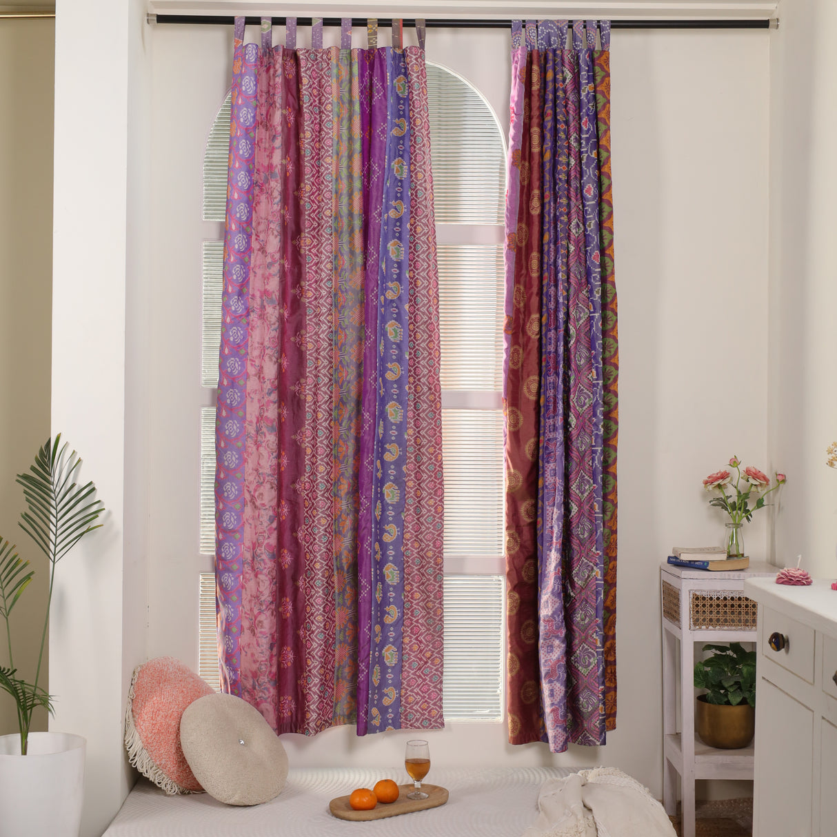 Sari Vorhang Pink - 2-teilig Patchwork Gardinen