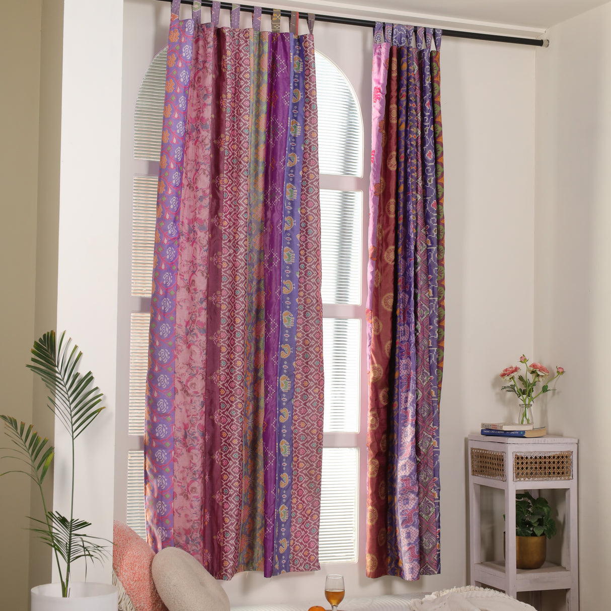 Sari Vorhang Pink - 2-teilig Patchwork Gardinen