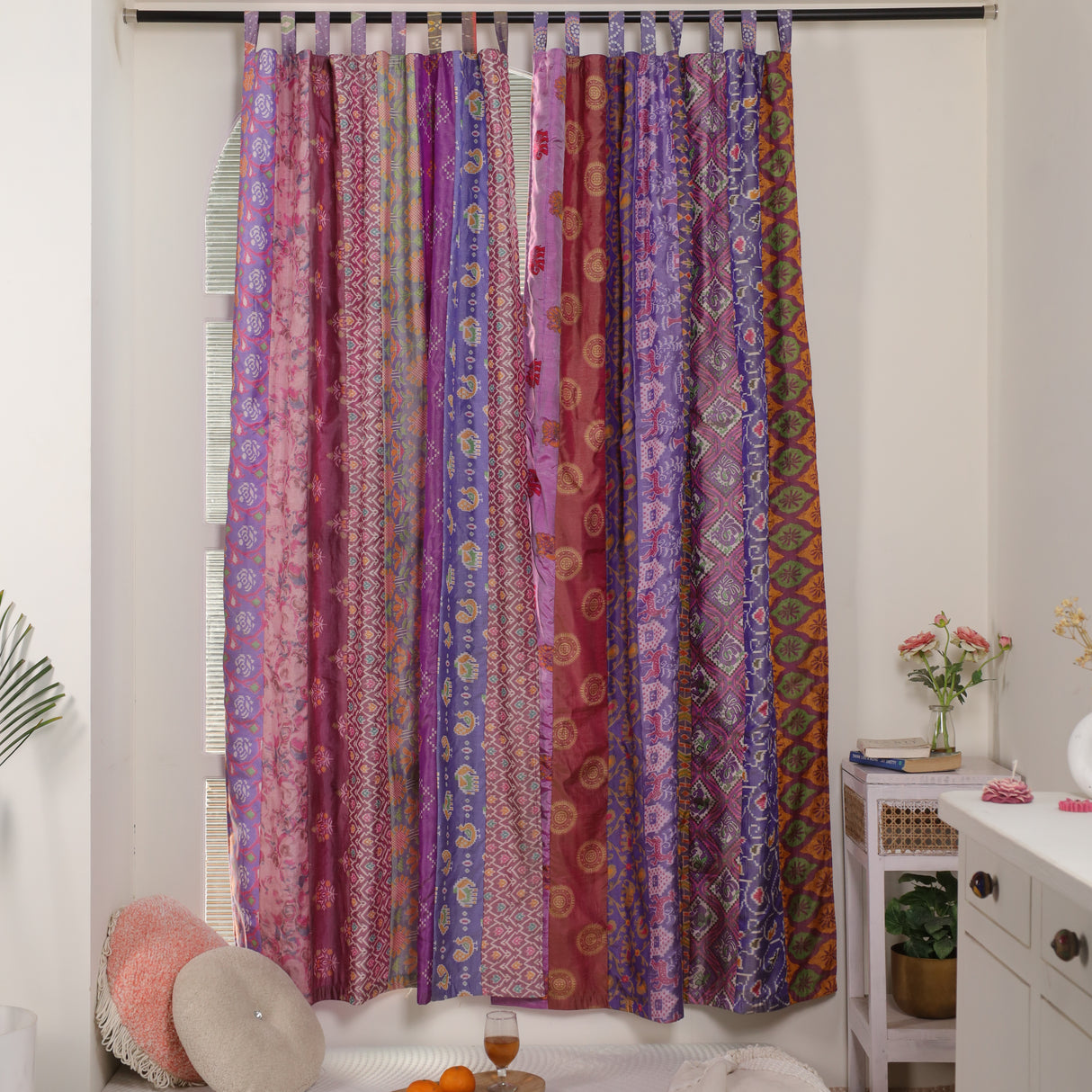 Sari Vorhang Pink - 2-teilig Patchwork Gardinen