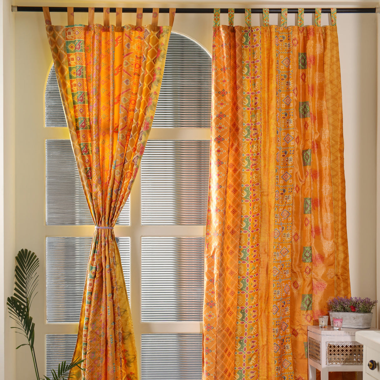 Sari Vorhang Gelb - 2-teilig Patchwork Gardinen