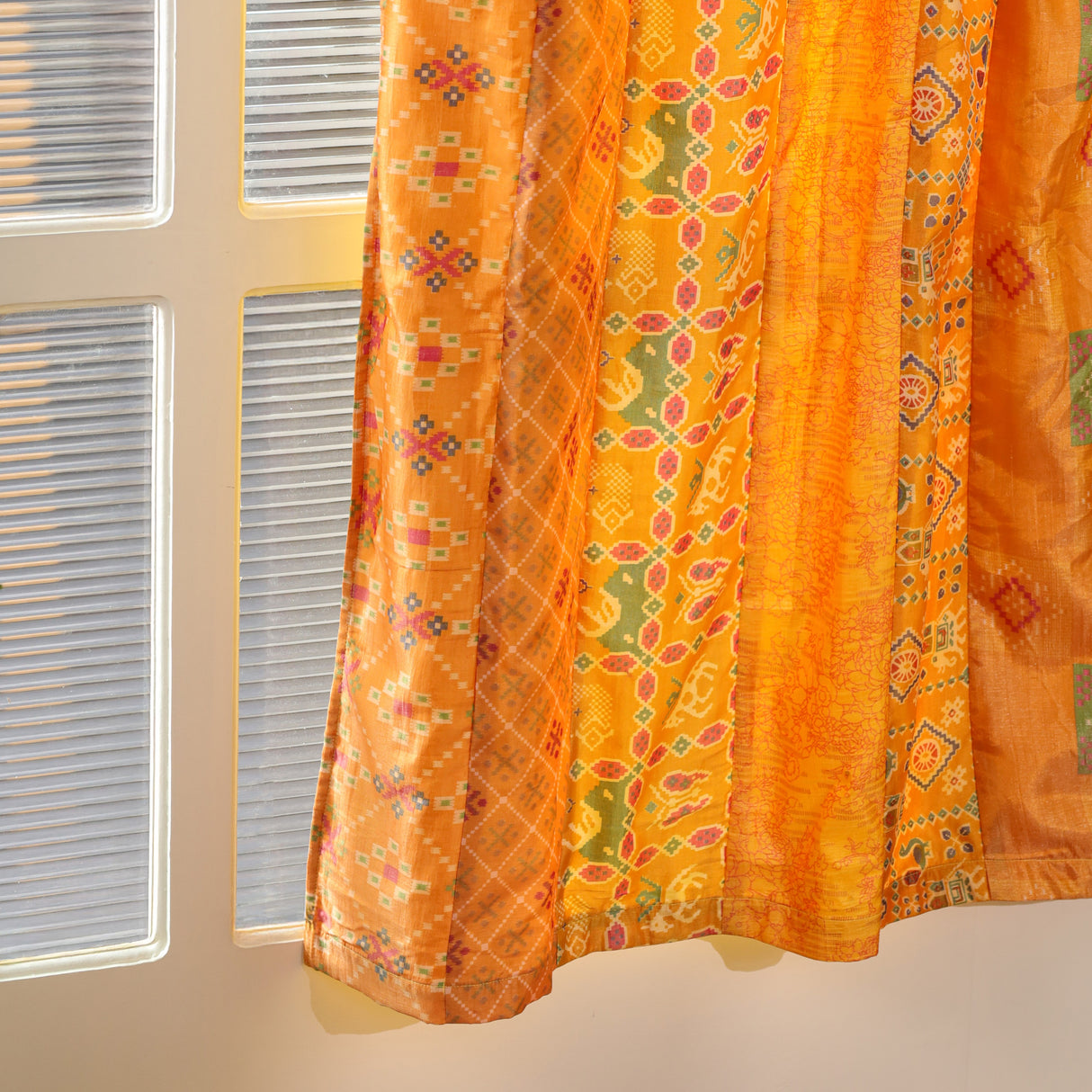 Sari Vorhang Gelb - 2-teilig Patchwork Gardinen