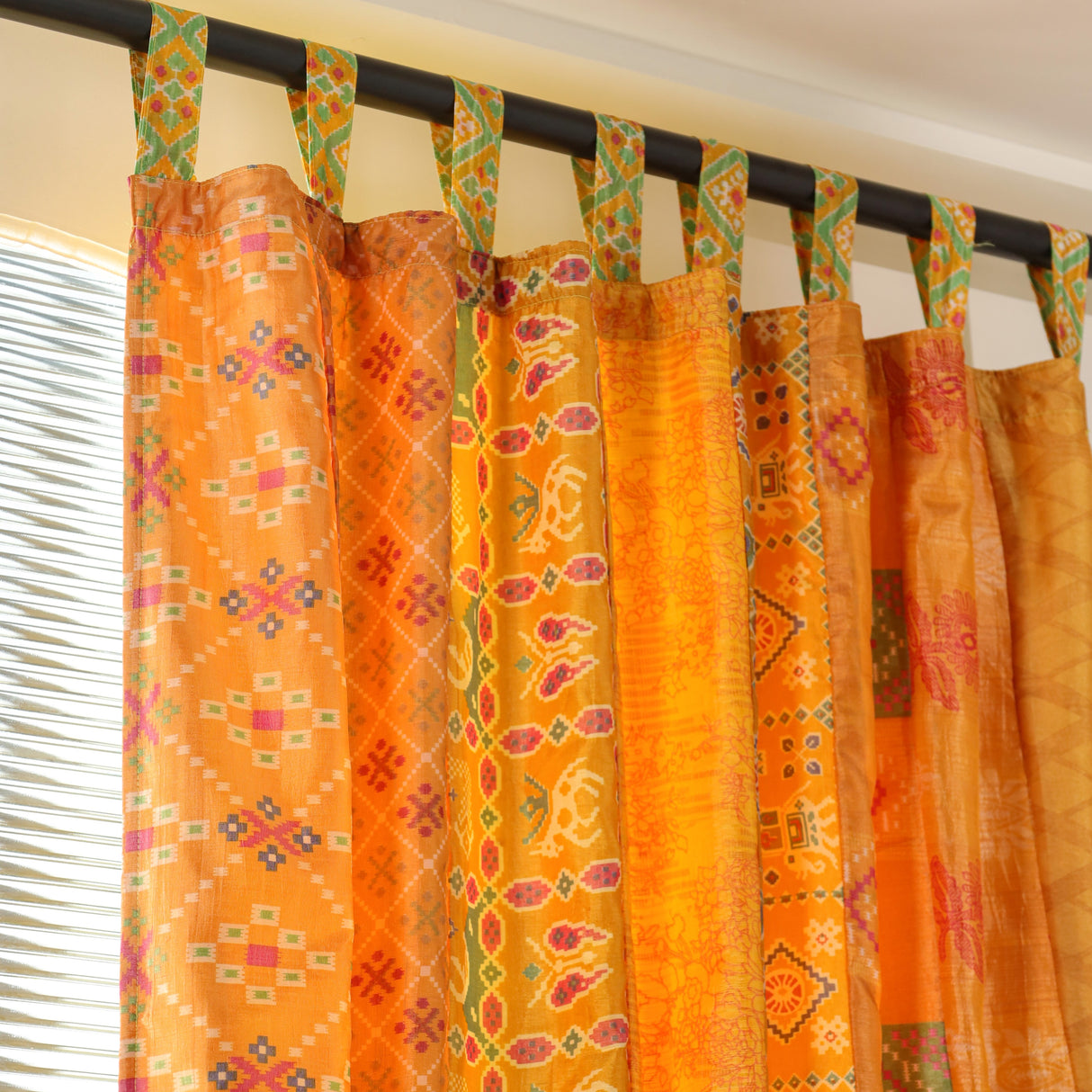 Sari Vorhang Gelb - 2-teilig Patchwork Gardinen