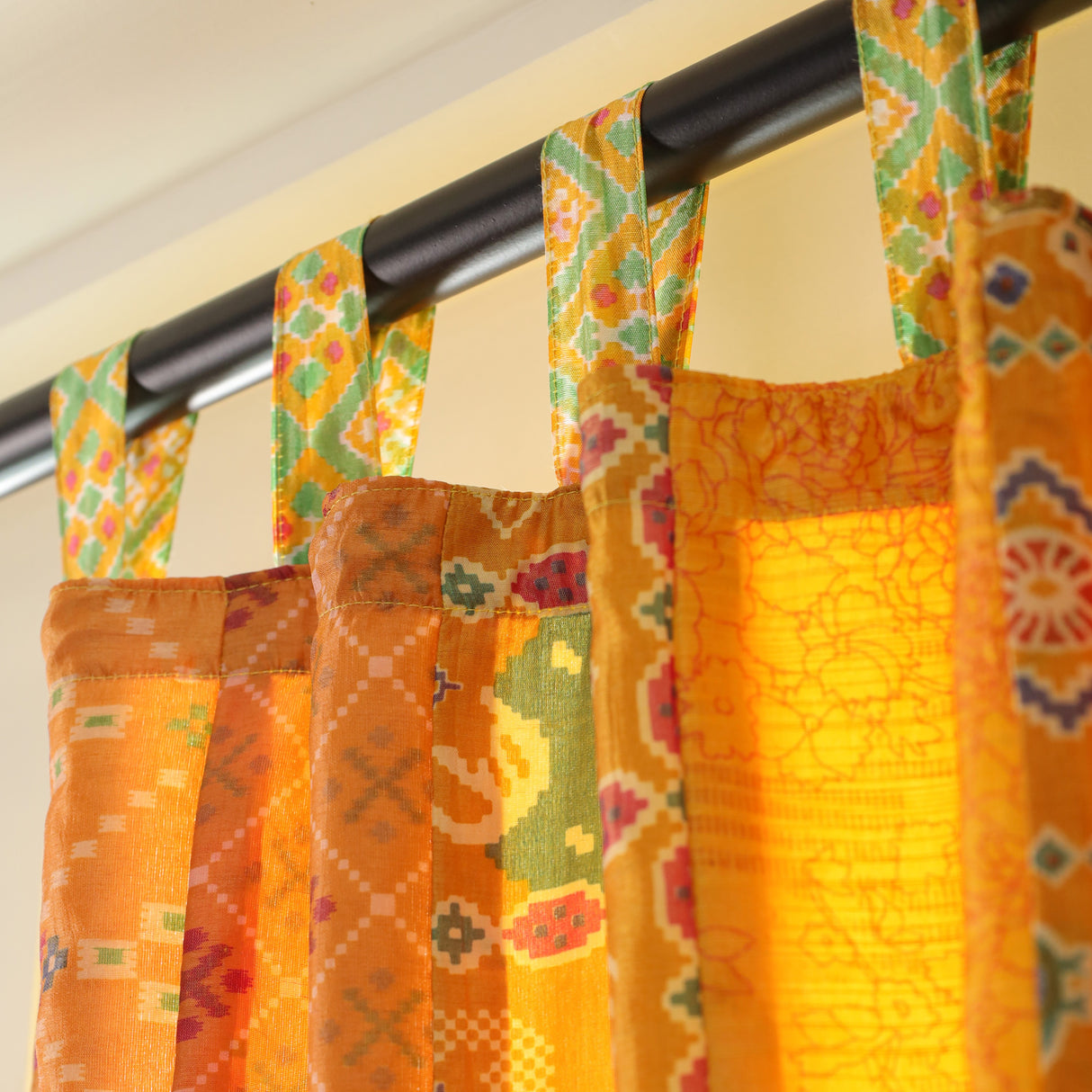 Sari Vorhang Gelb - 2-teilig Patchwork Gardinen