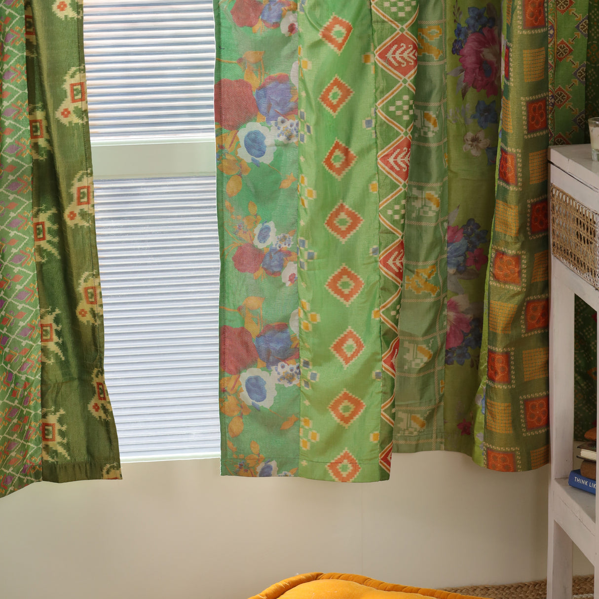 Sari Vorhang Grün - 2-teilig Patchwork Gardinen