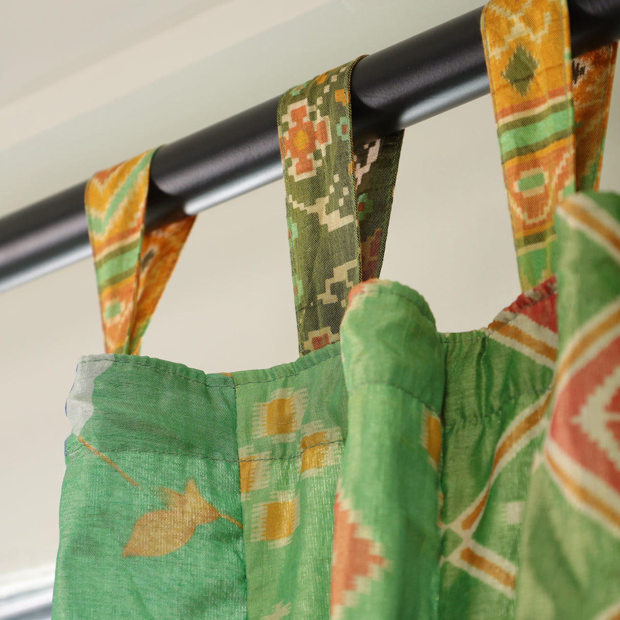 Sari Vorhang Grün - 2-teilig Patchwork Gardinen