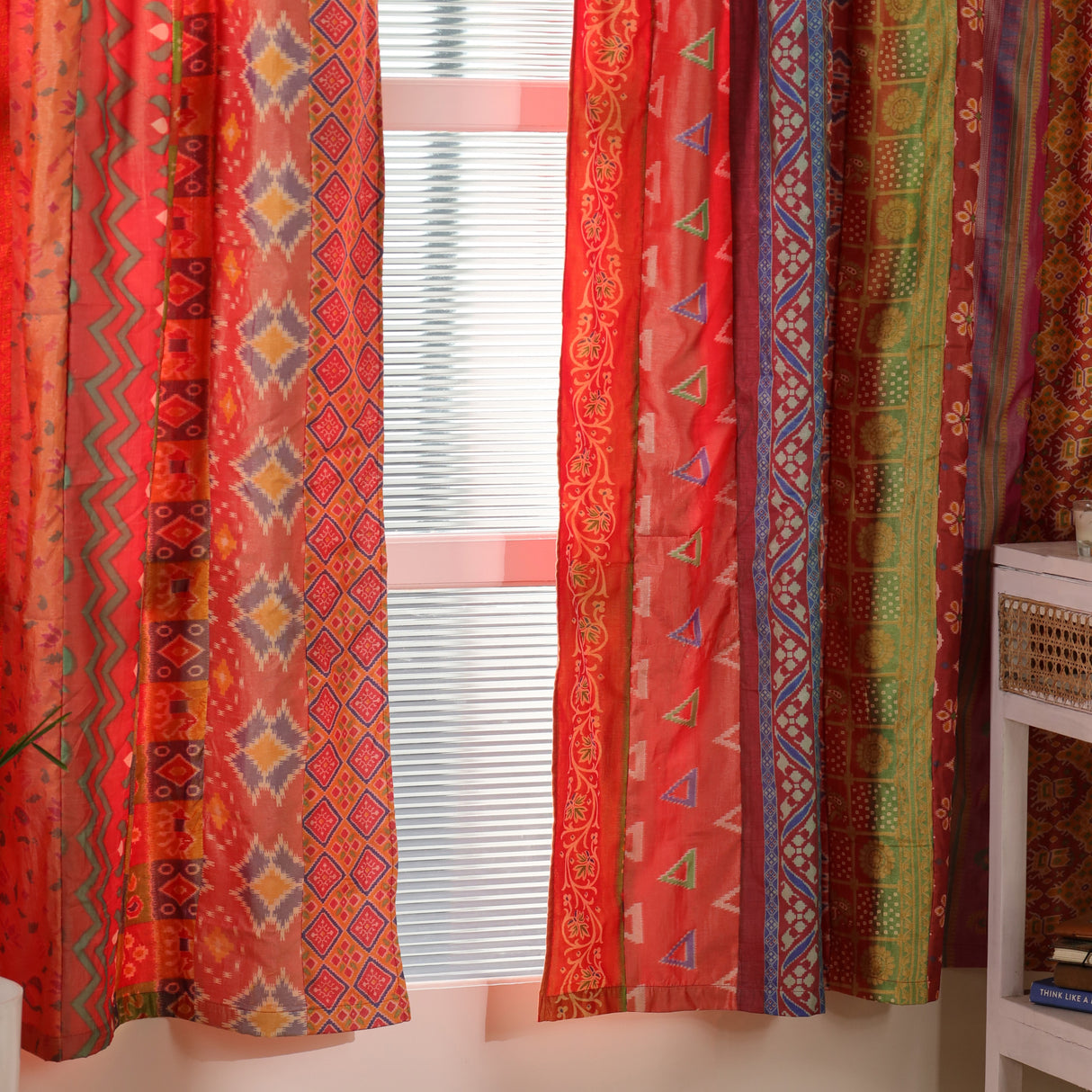 Sari Vorhang Rot - 2-teilig Patchwork Gardinen