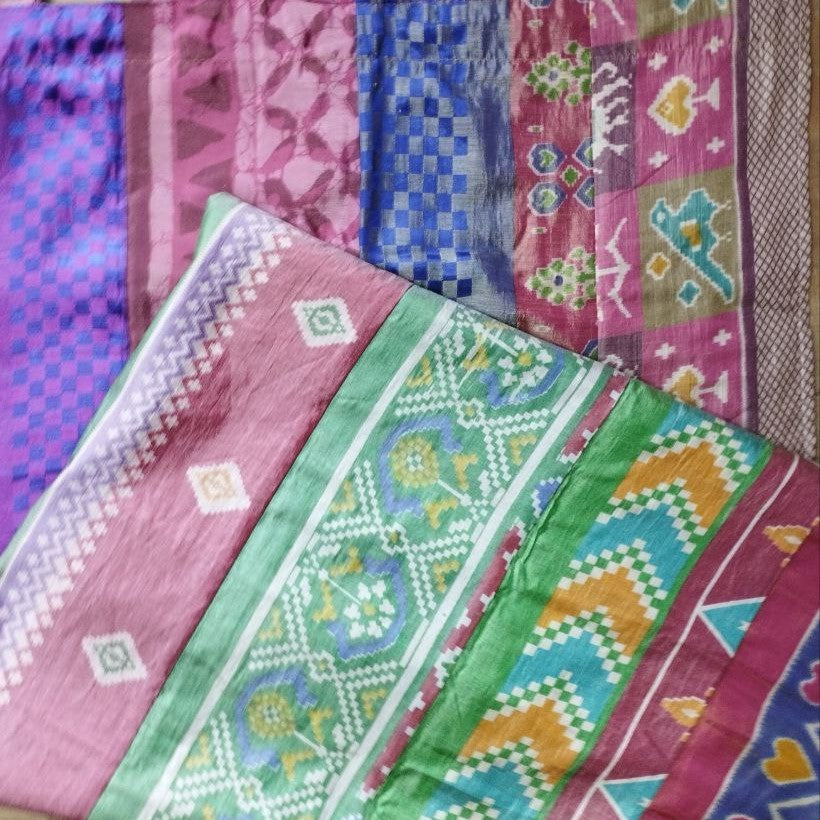 1/2 Sari- Vorhang Pink Bunt 230 x 110 cm