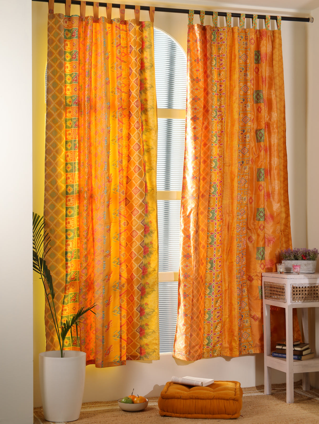 1/2 Sari- Vorhang Gelb 200 x 110 cm