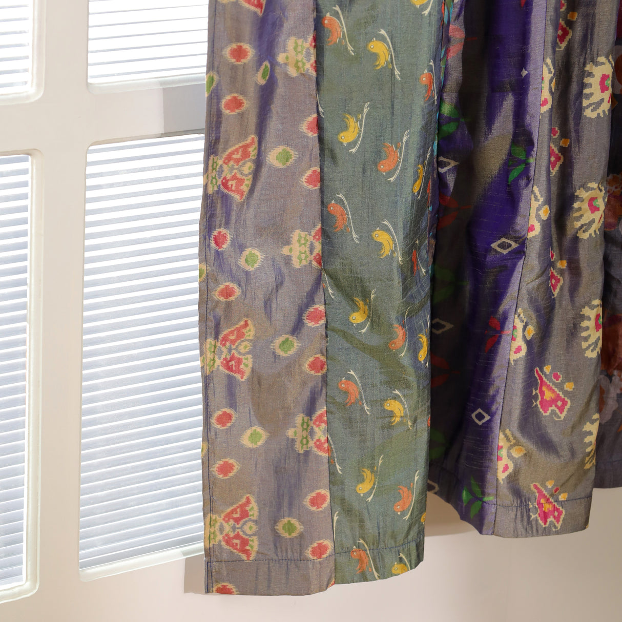 Sari Vorhang Blau - 2-teilig Patchwork Gardinen