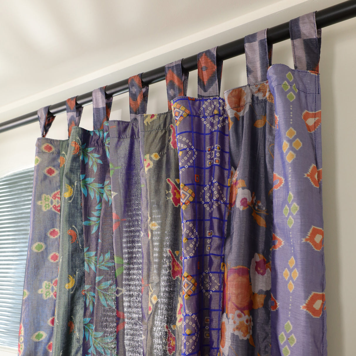 Sari Vorhang Blau - 2-teilig Patchwork Gardinen