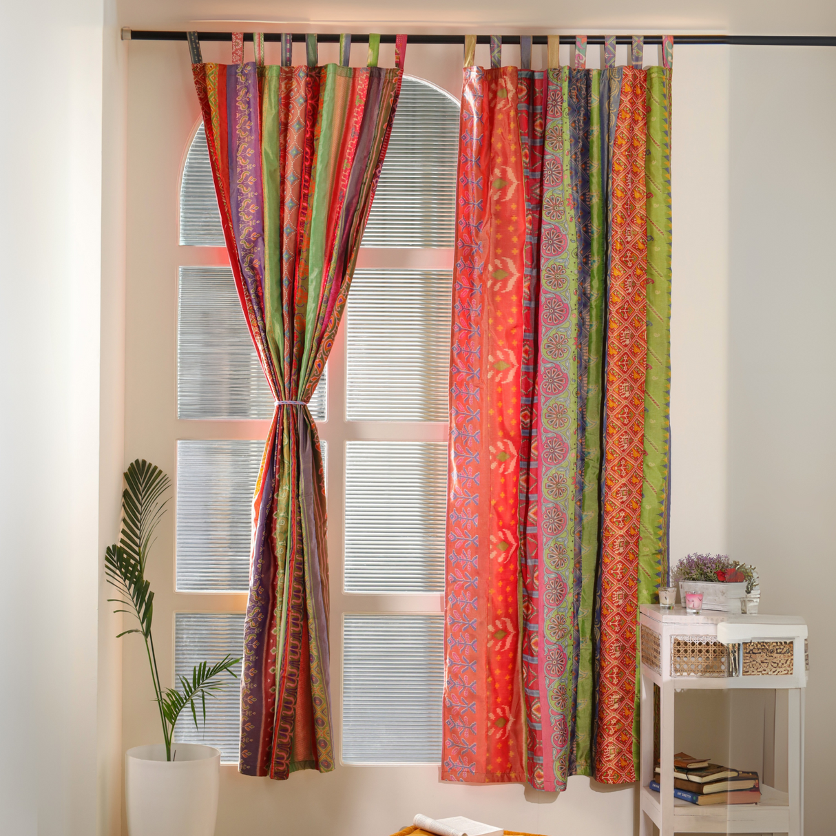 Sari Vorhang Bunt - 2-teilig Patchwork Gardinen