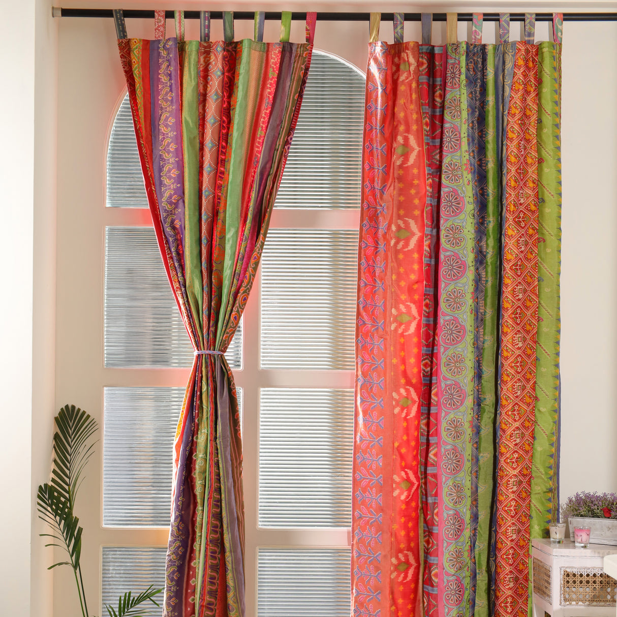 Sari Vorhang Bunt - 2-teilig Patchwork Gardinen