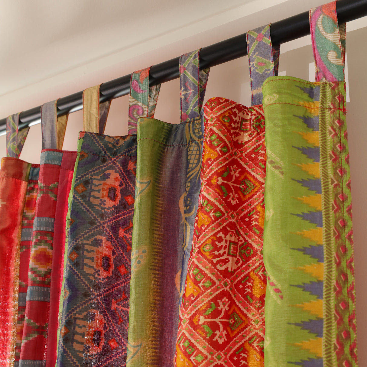 Sari Vorhang Bunt - 2-teilig Patchwork Gardinen