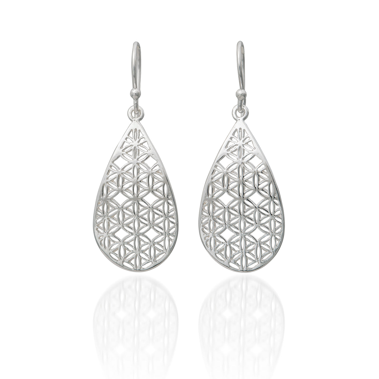 Schmuckset Lebensblume Silber- Ohrringe & Halskette