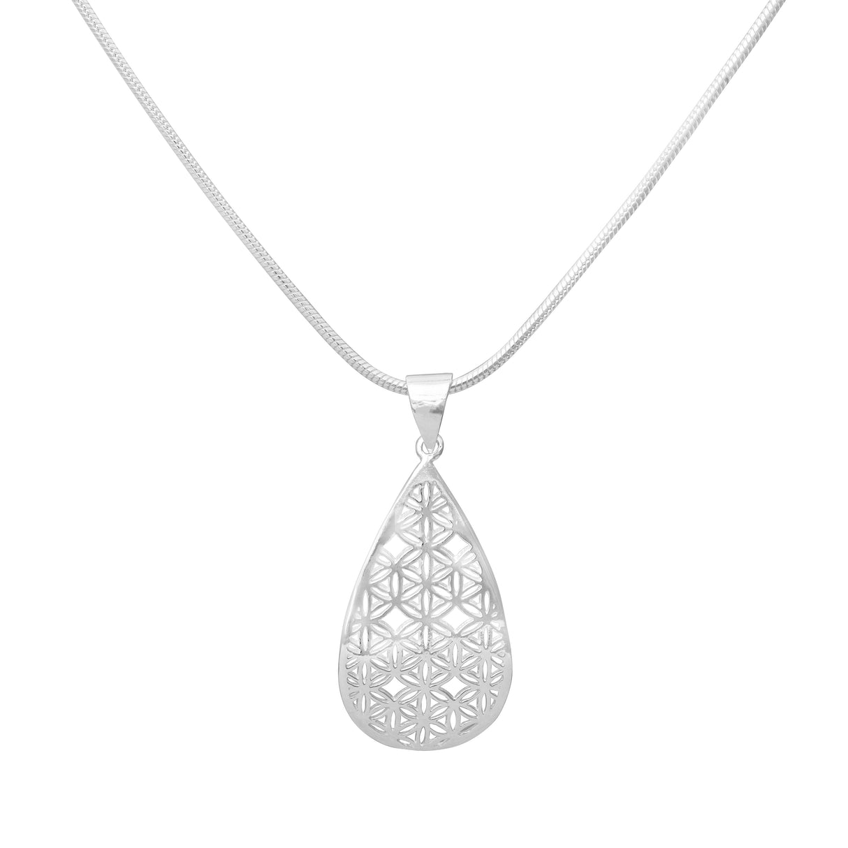 Schmuckset Lebensblume Silber- Ohrringe & Halskette