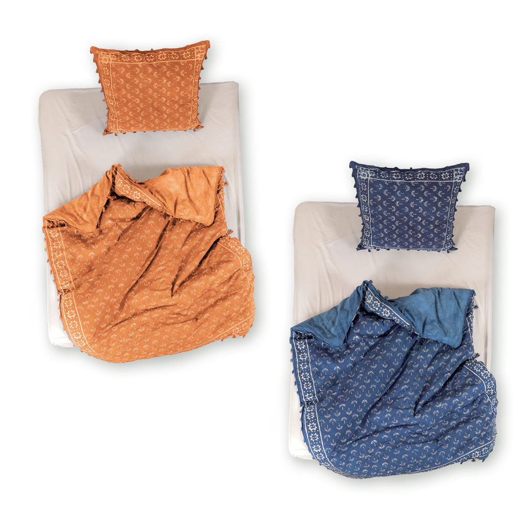 Bettwäsche-Set | Indigo & Akazie Blockdruck Muster