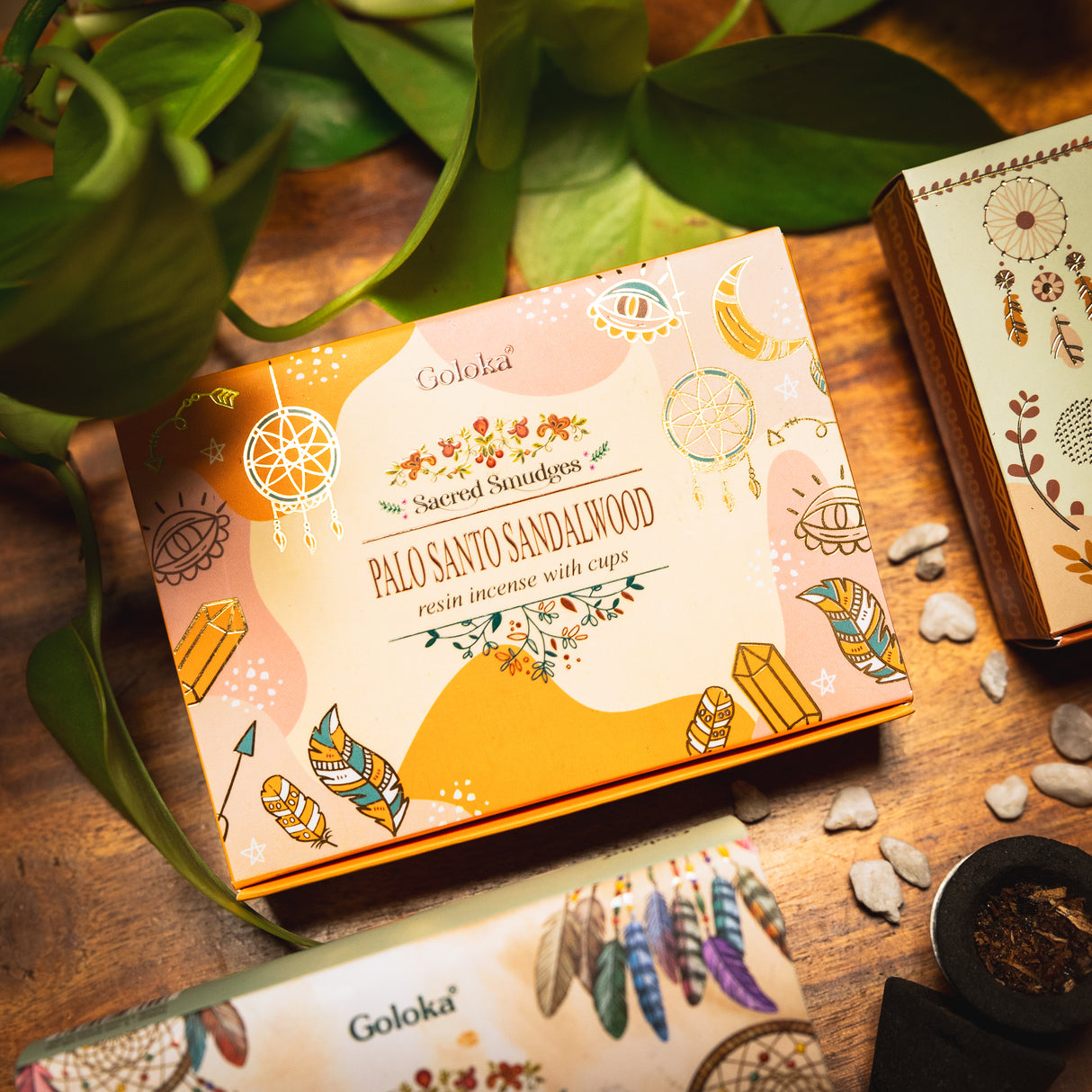 Smudge Cup Set Sechs Aromen indisches Räucherwerk von Goloka