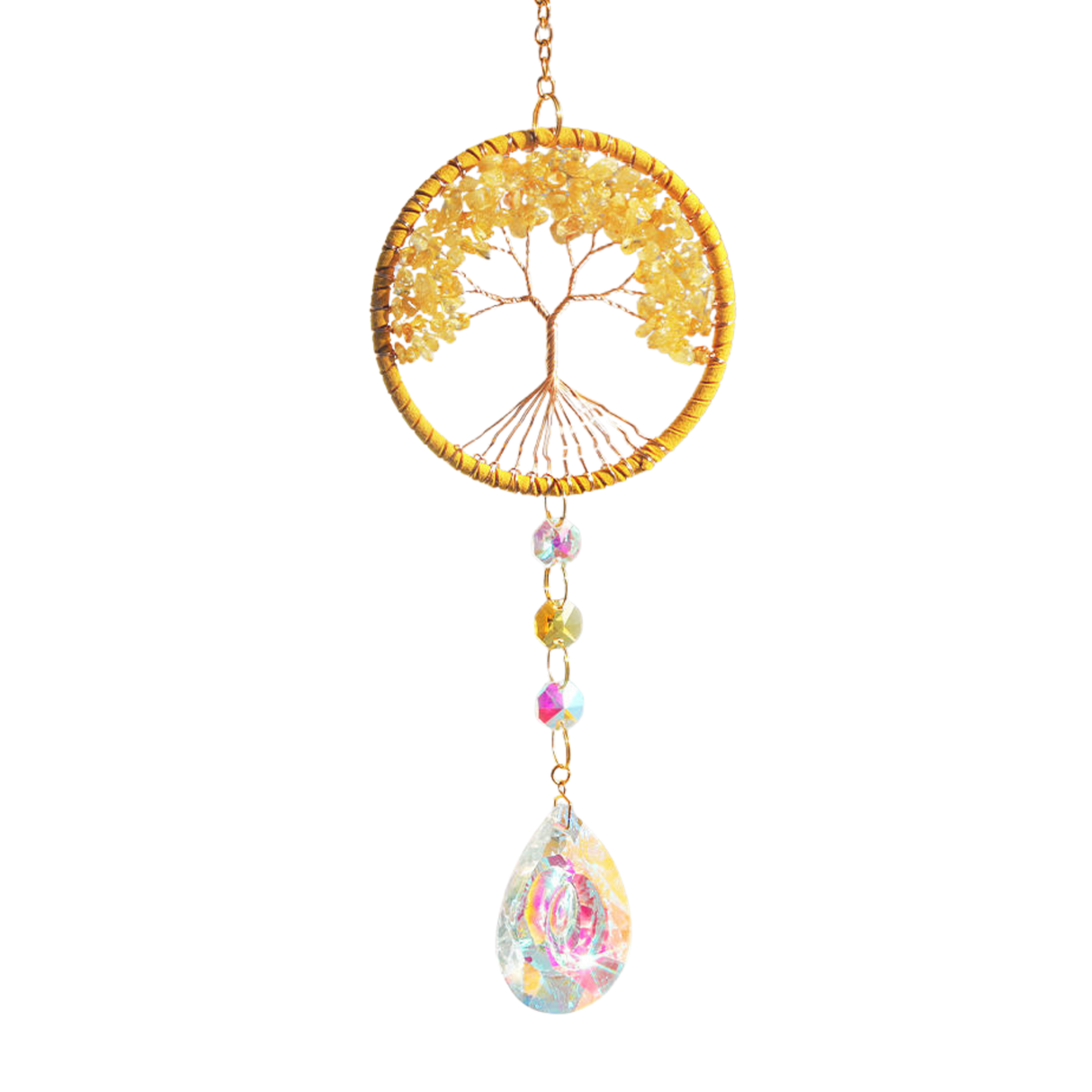 Sonnenfänger Edelstein Lebensbaum Citrin 39 cm