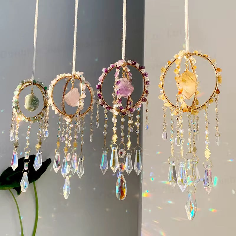 Sonnenfänger mit Edelstein im Traumfänger Stil 40 cm