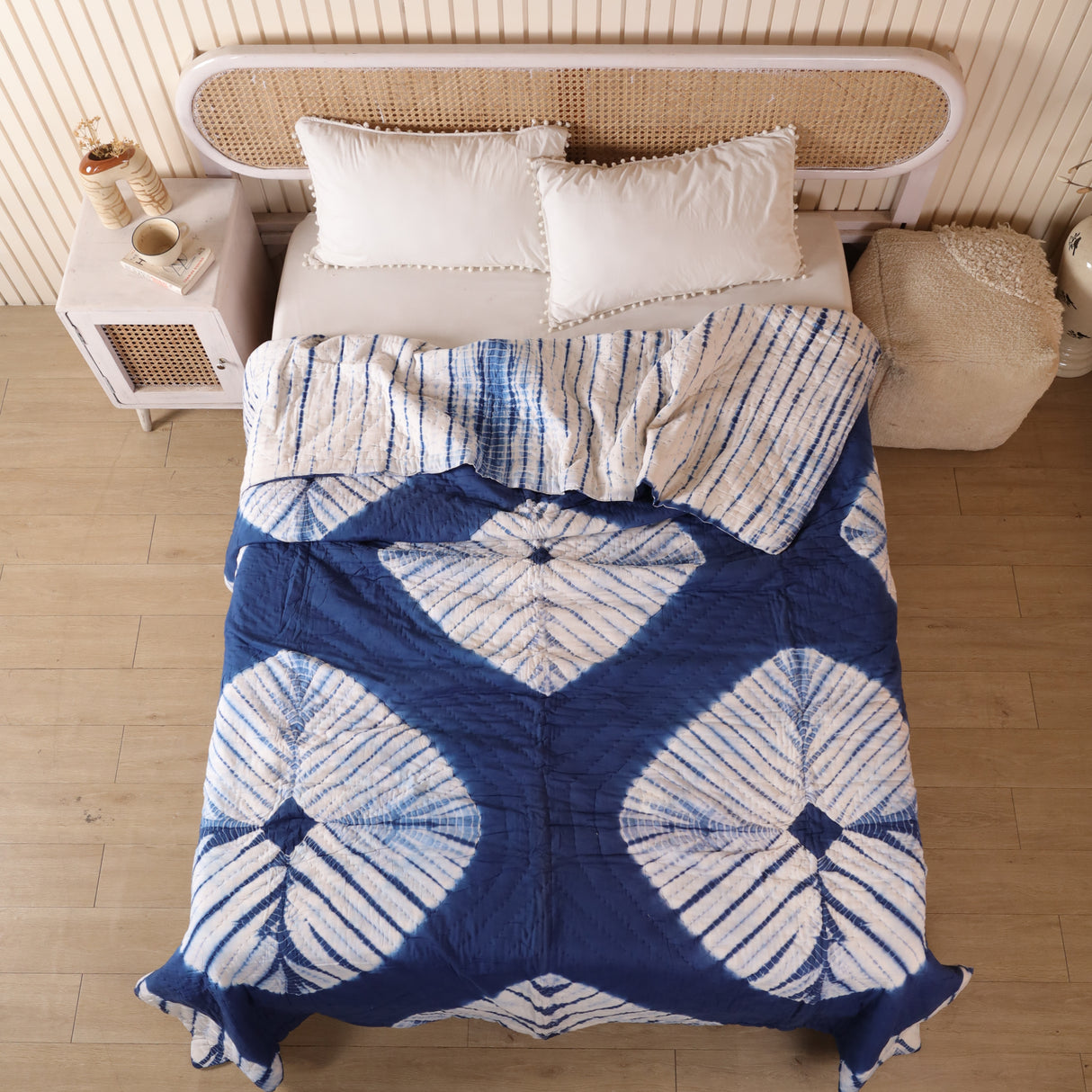 Steppdecke Batik Blau 270 x 240 cm