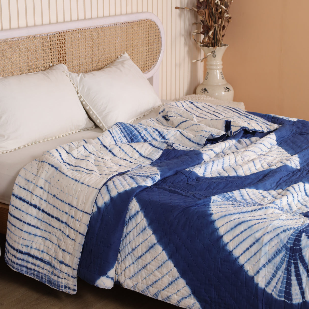 Steppdecke Batik Blau 270 x 240 cm