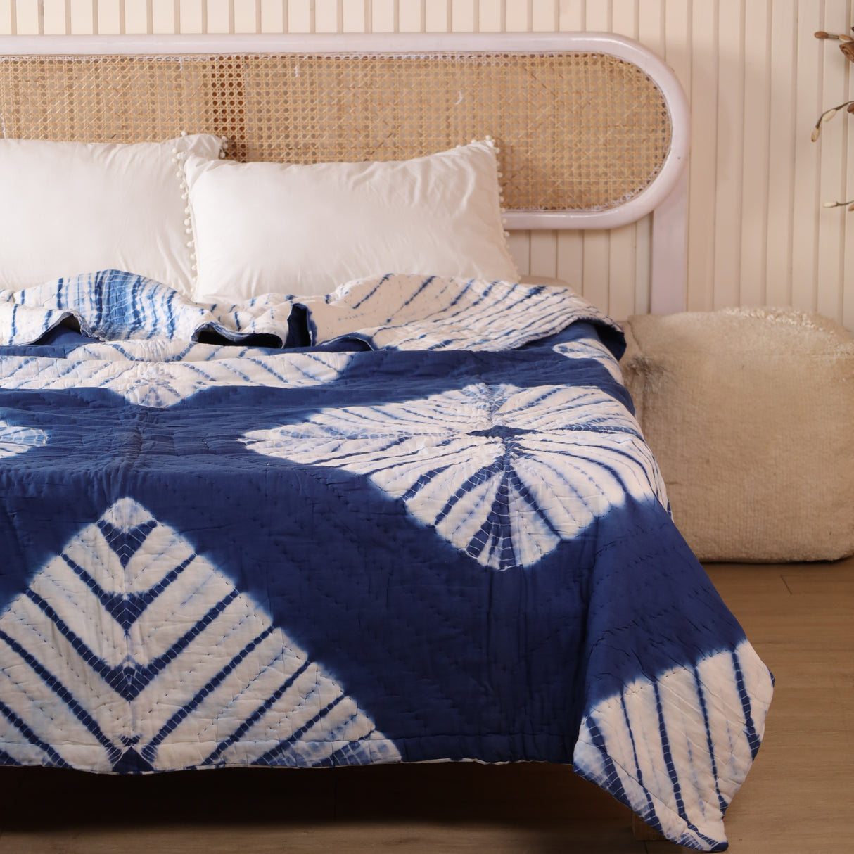 Steppdecke Batik Blau 270 x 240 cm