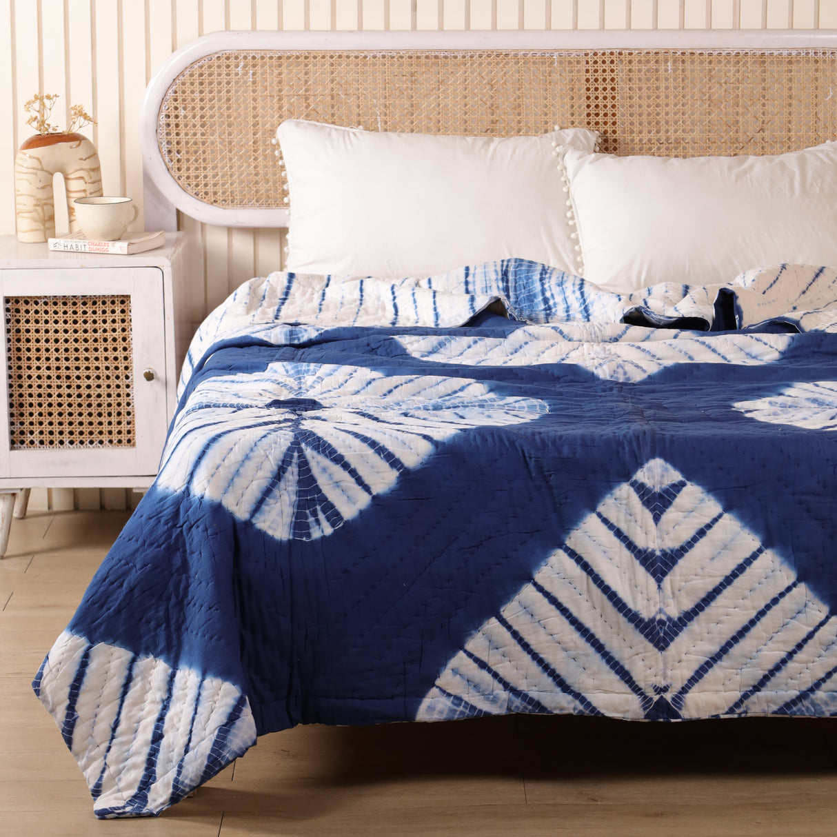 Steppdecke Batik Blau 270 x 240 cm