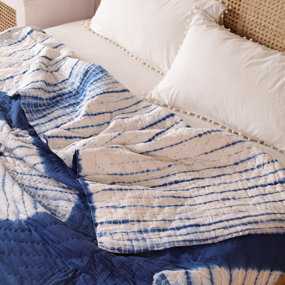 Steppdecke Batik Blau 270 x 240 cm