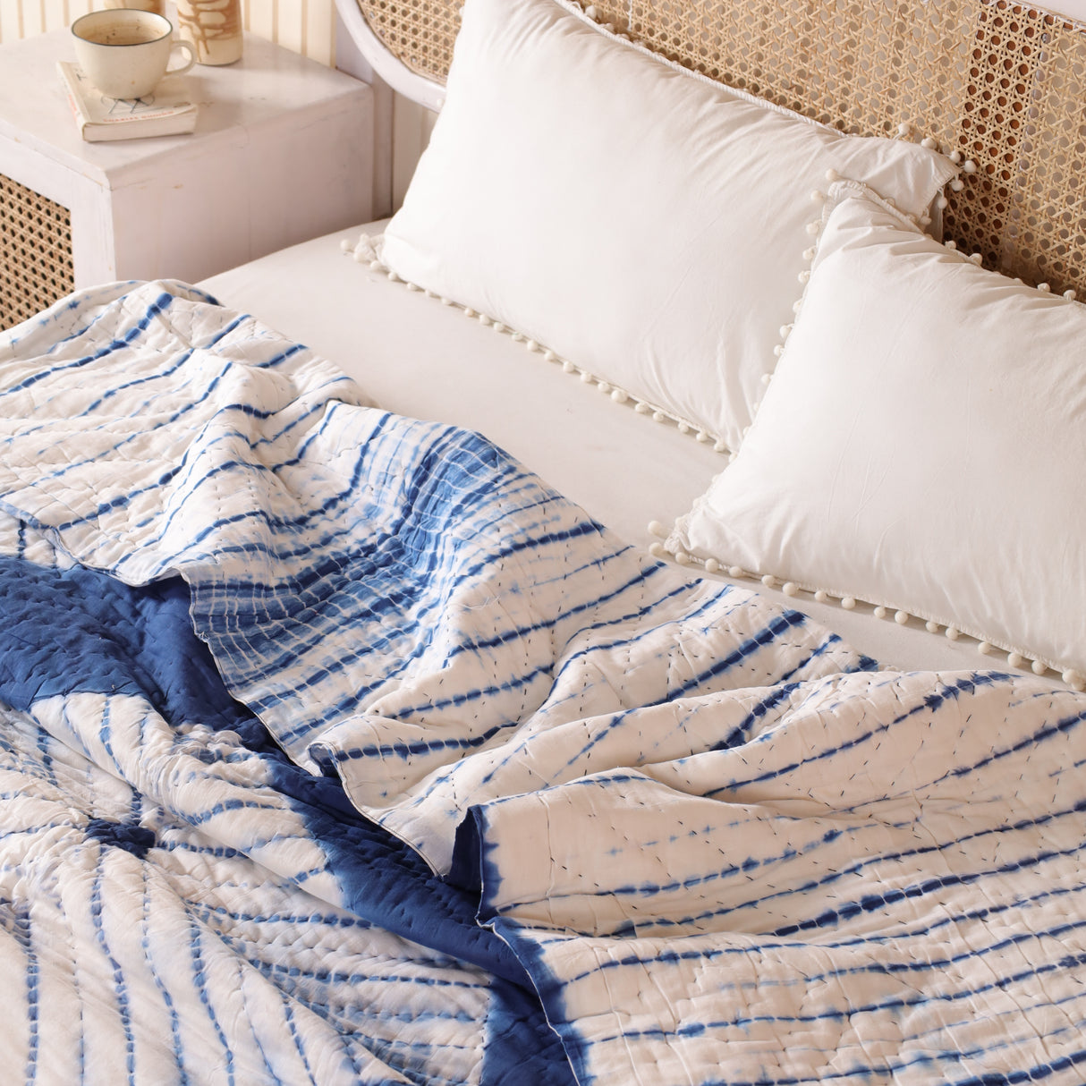 Steppdecke Batik Blau 270 x 240 cm