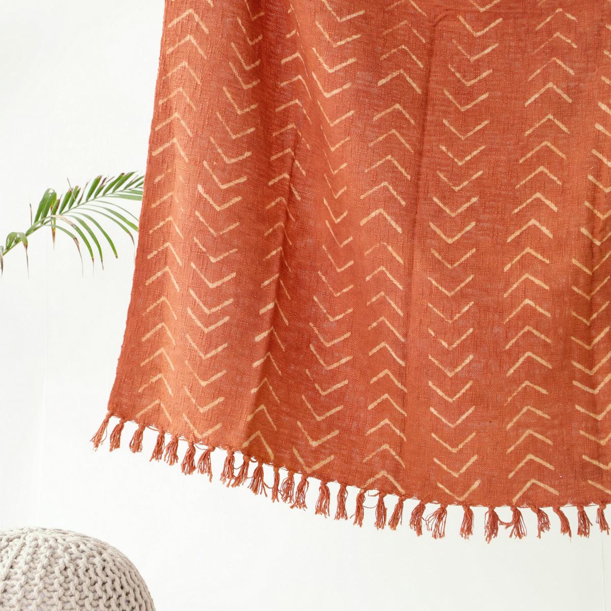 Blockdruck Tagesdecke Jaisalmer - Rostbraun