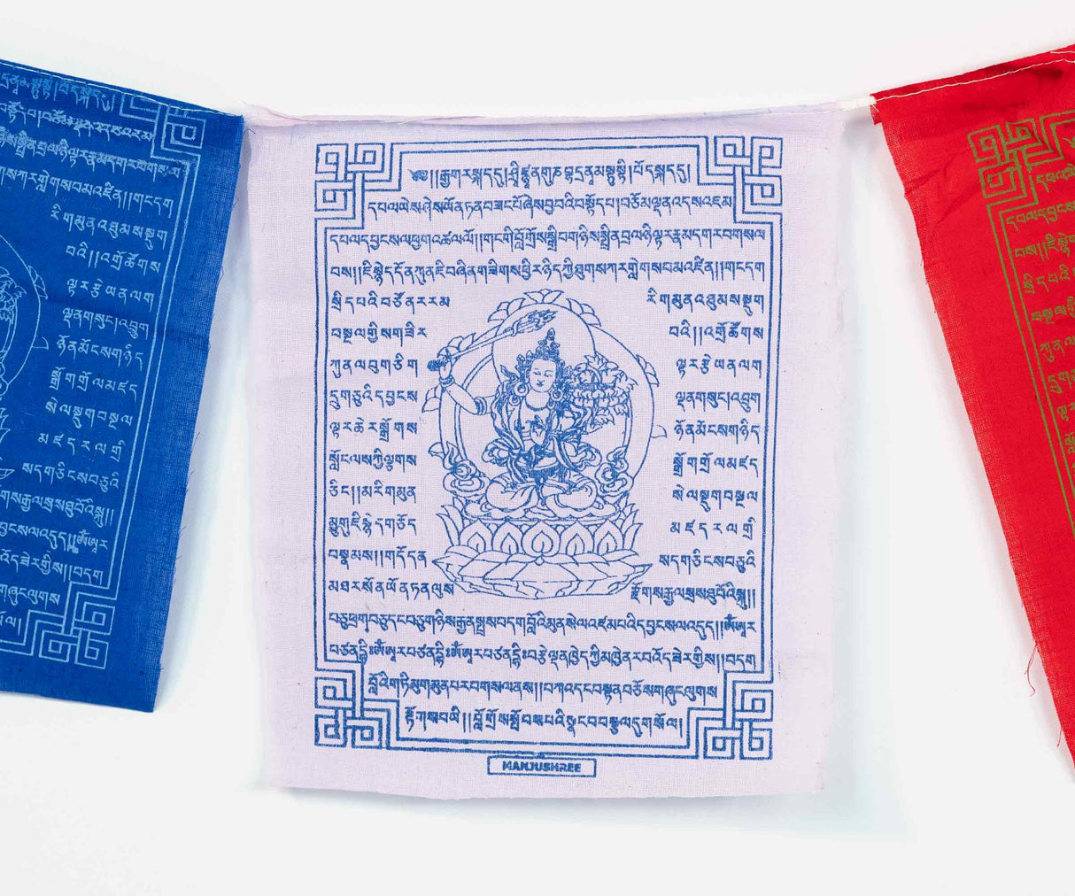 Tibetische Gebetsfahne Manjushree Wimpelkette in Tibet Farben aus Nepal