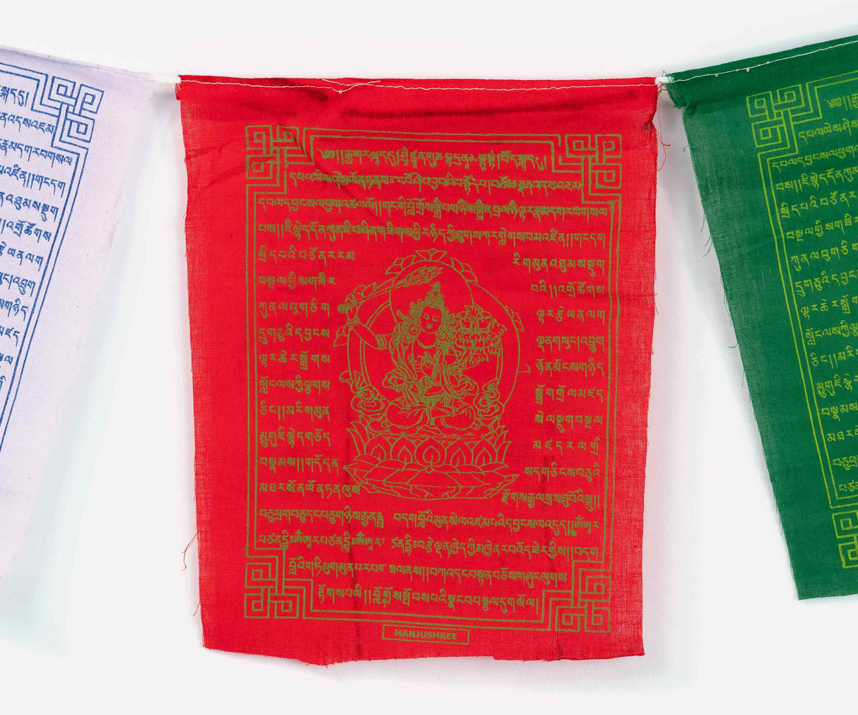 Tibetische Gebetsfahne Manjushree Wimpelkette in Tibet Farben aus Nepal