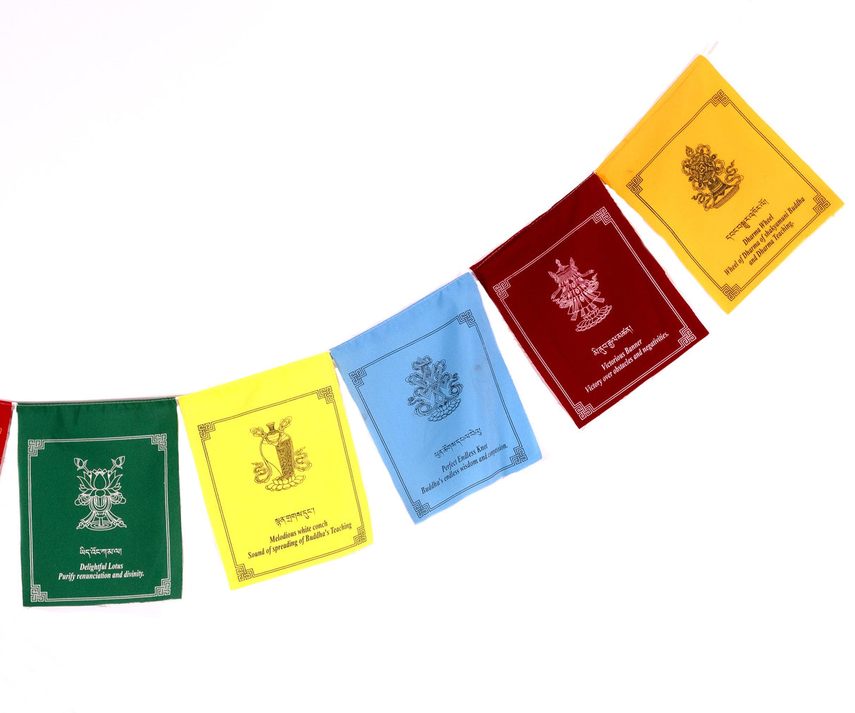 Tibetische Gebetsfahne 8 glücksverheissene Symbole