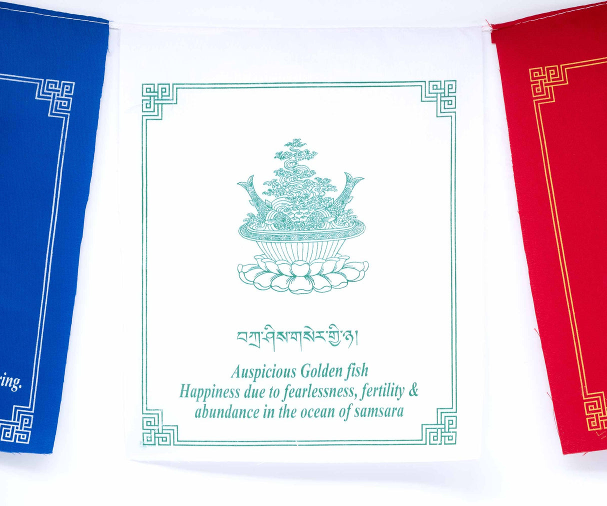 Tibetische Gebetsfahne 8 glücksverheissene Symbole